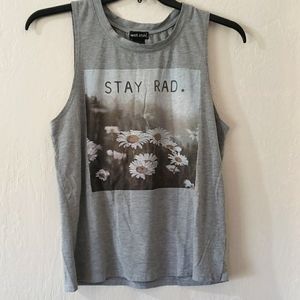 Wet Seal Stay Rad Grey Sleeveless Tank Top Medium